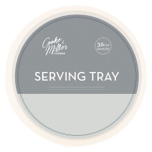 (Cream) Round Serving Tray Large Drinks Food Tray Café Waiter Kitchen Circular 36cm