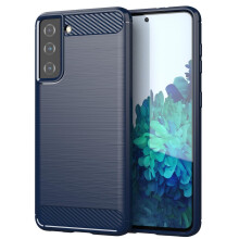 (BLUE) Cadorabo Case for Samsung Galaxy S21 PLUS Cover Protection back case TPU Silicone Carbon