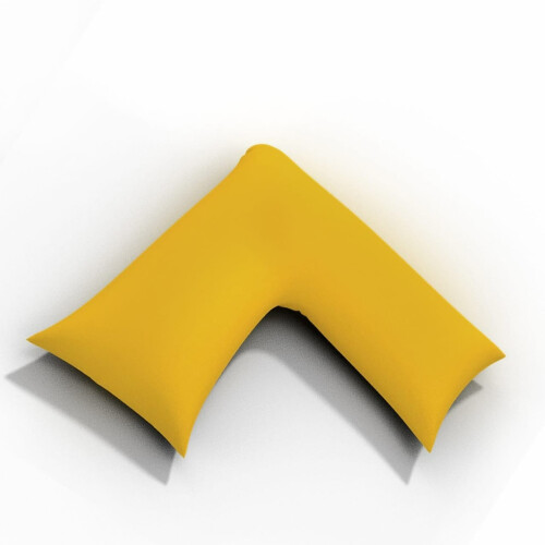 (Mustard) V Shaped Pillowcase 100 Brushed Cotton Flannel V Case Warm
