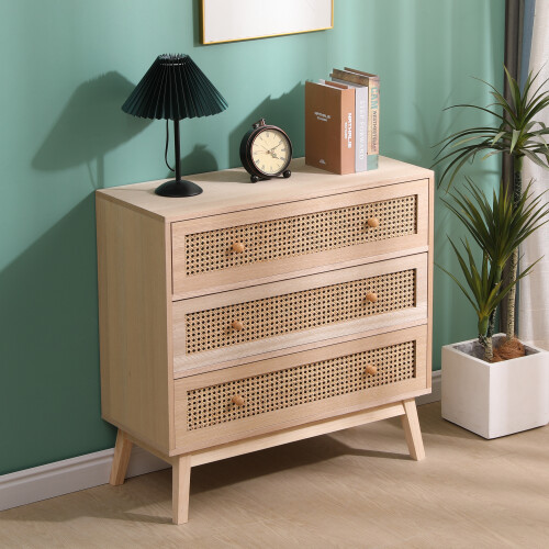 Spot On Dealz Rattan 3 Drawer Chest Cabinet Bedside Table Storage Unit Nightstand