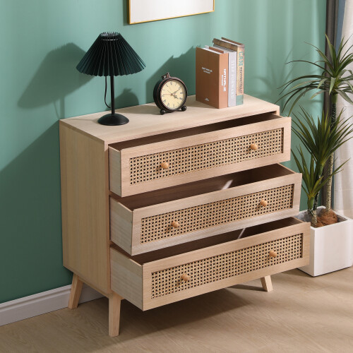 Spot On Dealz Rattan 3 Drawer Chest Cabinet Bedside Table Storage Unit Nightstand 1