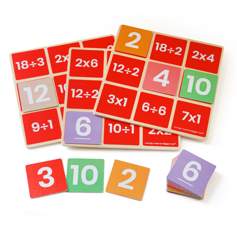 Bigjigs Toys Maths Bingo Game - Multiply & Divide, Wooden Toys, Maths ...