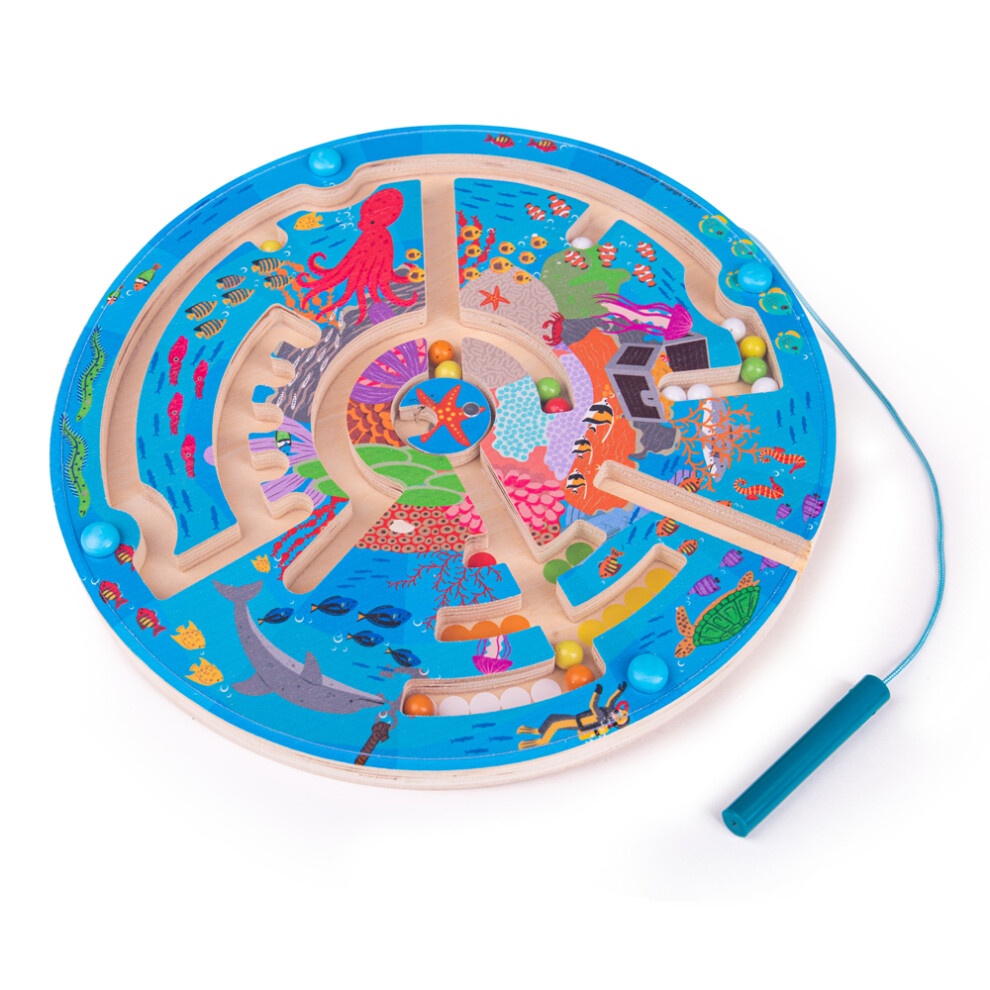 Bigjigs Toys Aquatic Maze Puzzle, Wooden Toys, Jigsaw Puzzle, Wooden Puzzle, Farm Toys, Jigsaw For 3 4 5 Year Olds, Toddler Puzzles