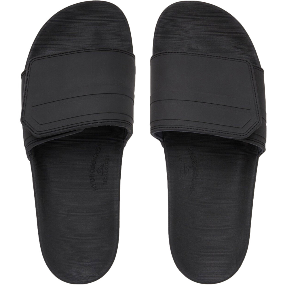 (7 UK, Black) Quiksilver Mens Rivi Adjust Beach Pool Summer Sandals Slides Sliders