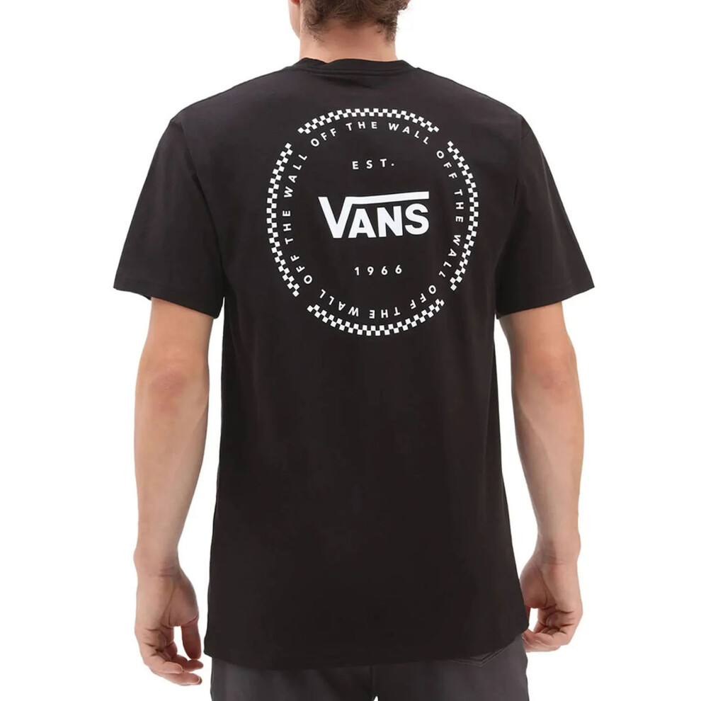 (S, Black) Vans Mens Orbiter Short Sleeve Crew Neck Cotton T-Shirt Top Tee