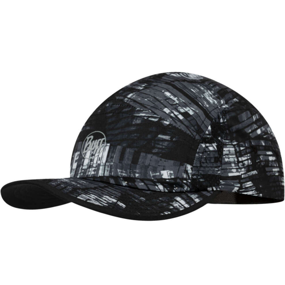 (SM, Black) Buff Unisex 5 Panel Go Run Adjustable Cap Hat - Black