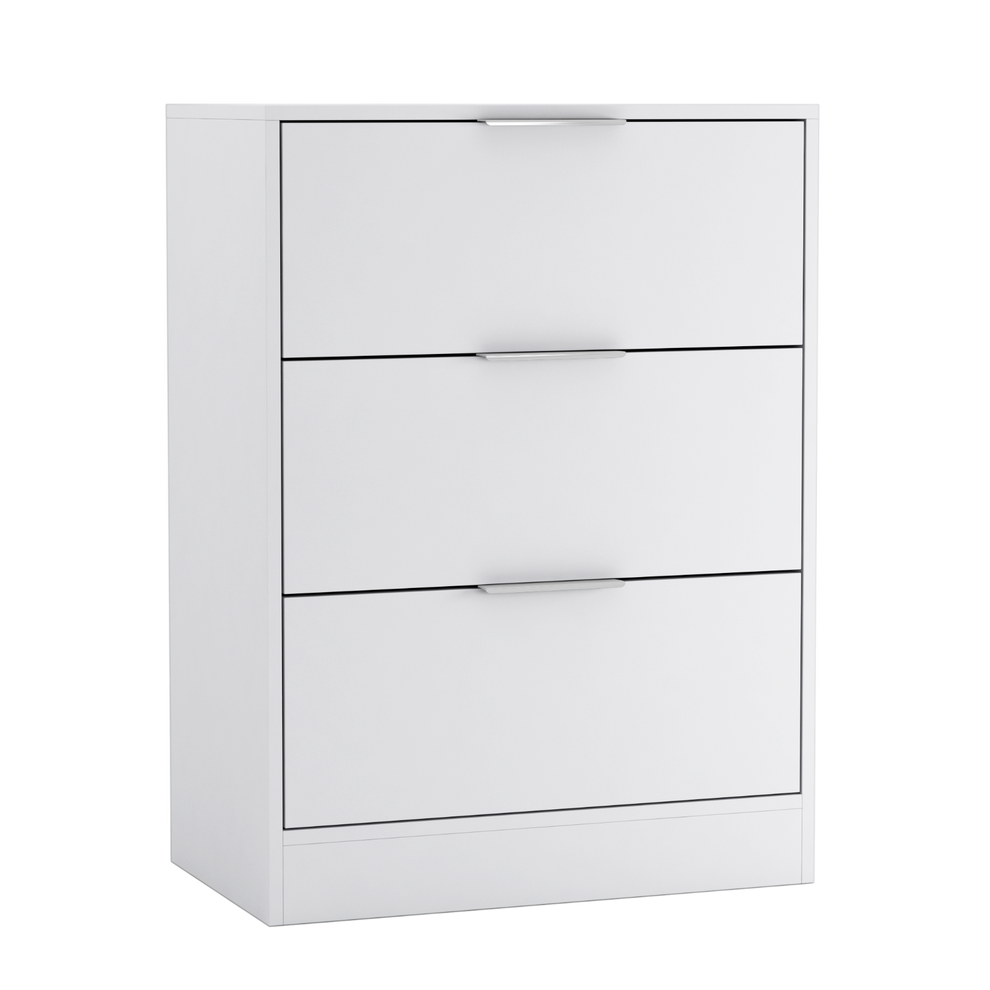 (60cm White) 60/80cm Chest of 3 Drawers Compact Storage Bedside Cabinet Furniture