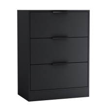 (60cm Black) 60/80cm Chest of 3 Drawers Compact Storage Bedside Cabinet Furniture