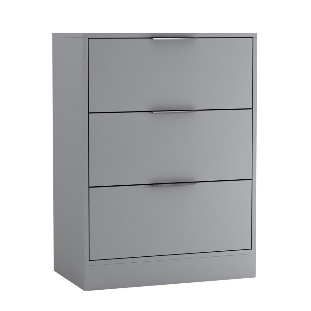 (60cm Grey) 60/80cm Chest of 3 Drawers Compact Storage Bedside Cabinet Furniture