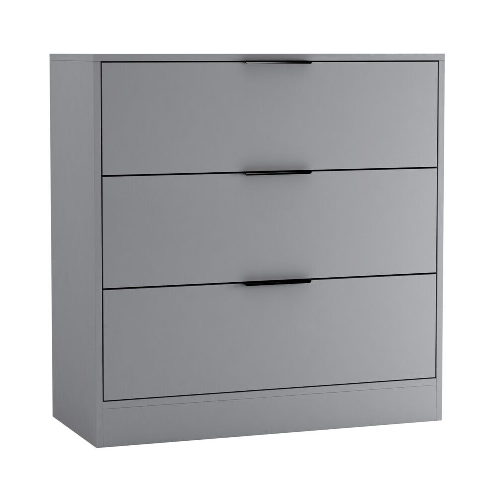 (80cm Grey) 60/80cm Chest of 3 Drawers Compact Storage Bedside Cabinet Furniture