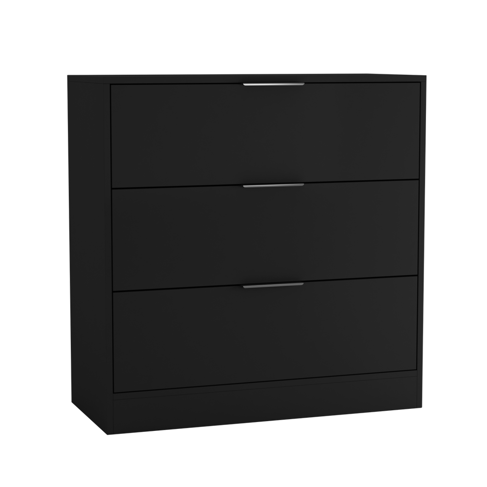 (80cm Black) 60/80cm Chest of 3 Drawers Compact Storage Bedside Cabinet Furniture