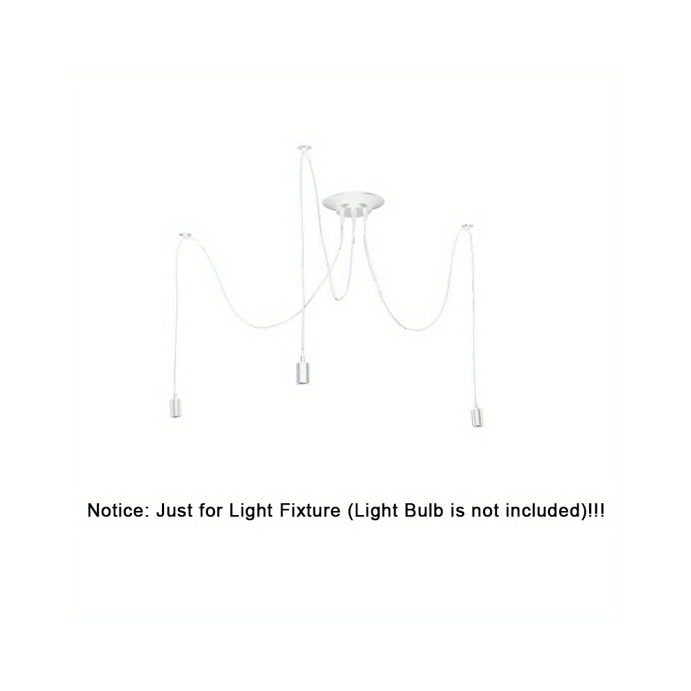 (White, 3 Heads) 1pc White Pendant Light, DIY Art Spider Ceiling Light, Hanging Modern Nordic Retro LED Lights, Vintage Loft Decorative Pendant Light