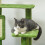 PawHut PawHut 142cm Cat Tree with Scratch Posts Hammock Platforms Toy Balls, Green 7