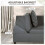 Homcom HOMCOM Folding Sleeper Sofa Bed Chair with Pillows, Pocket, Grey 3