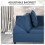 Homcom HOMCOM Folding Sleeper Sofa Bed Chair with Pillows, Pocket, Blue 3