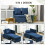 Homcom HOMCOM Folding Sleeper Sofa Bed Chair with Pillows, Pocket, Blue 2