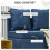 Homcom HOMCOM Folding Sleeper Sofa Bed Chair with Pillows, Pocket, Blue 4
