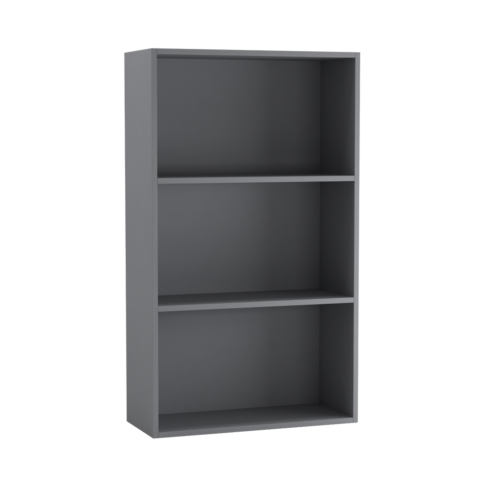 (60cm Grey) Wide 3 Shelf Tier Wooden Bookcase Cabinet Storage Shelving Display Shelves Unit