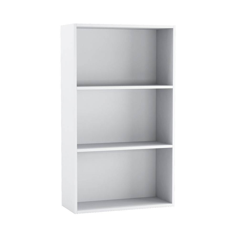 (60cm White) Wide 3 Shelf Tier Wooden Bookcase Cabinet Storage Shelving Display Shelves Unit