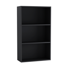(60cm Black) Wide 3 Shelf Tier Wooden Bookcase Cabinet Storage Shelving Display Shelves Unit