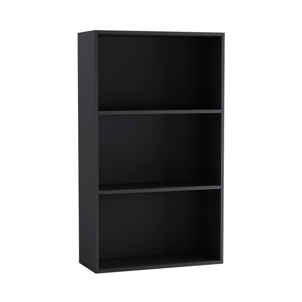 (60cm Black) Wide 3 Shelf Tier Wooden Bookcase Cabinet Storage Shelving Display Shelves Unit