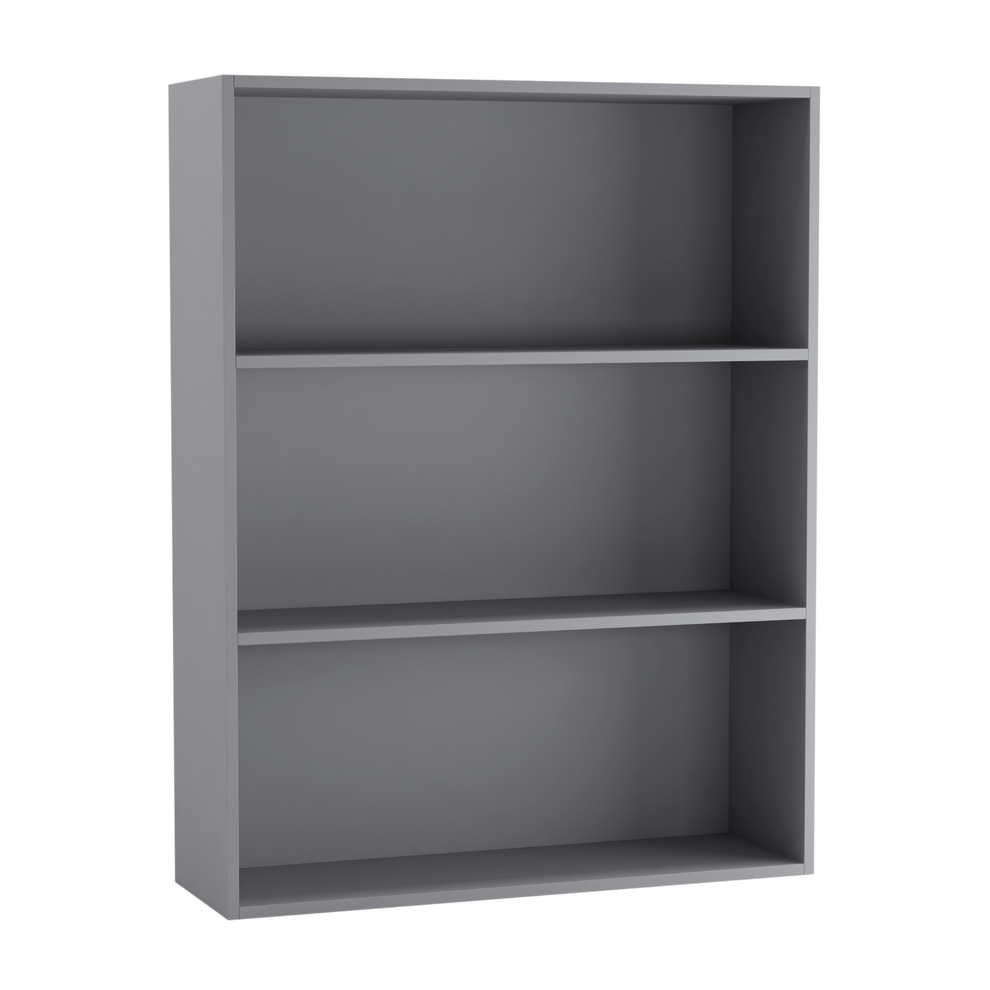 (80cm Grey) Wide 3 Shelf Tier Wooden Bookcase Cabinet Storage Shelving Display Shelves Unit