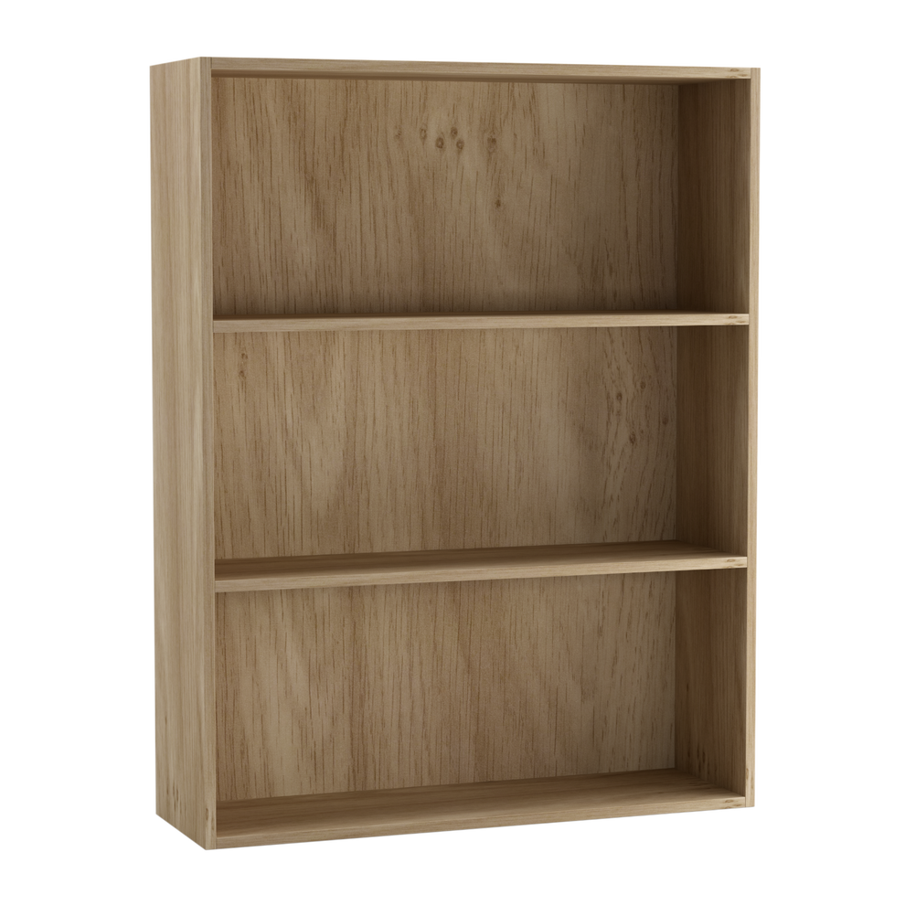 (80cm Oak) Wide 3 Shelf Tier Wooden Bookcase Cabinet Storage Shelving Display Shelves Unit