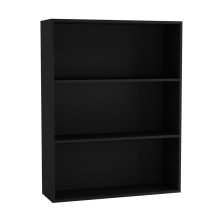 (80cm Black) Wide 3 Shelf Tier Wooden Bookcase Cabinet Storage Shelving Display Shelves Unit
