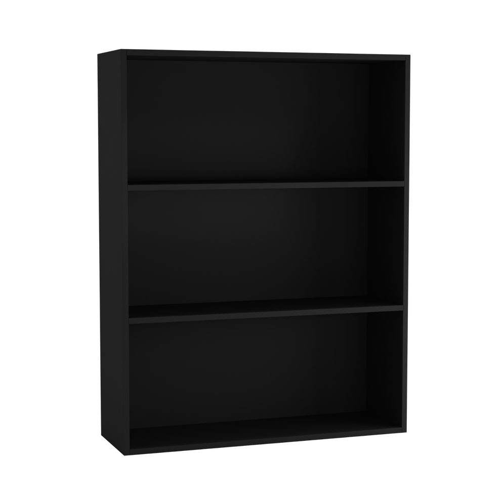 (80cm Black) Wide 3 Shelf Tier Wooden Bookcase Cabinet Storage Shelving Display Shelves Unit