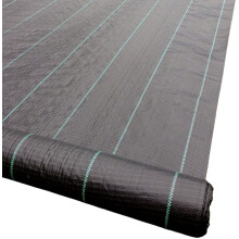 (Pack of 10 Pegs) 5m Wide Yuzet 100gsm Horticultural Ground Cover Weed Control Fabric Driveway