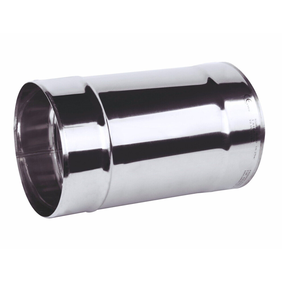 Stainless Steel Stove Pipe 125mm / 5" Length 250mm Chimney Flue Liner Rigid Tube