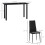 Homcom HOMCOM Dining Table Set for 4, Kitchen Table and Chairs w/ Padded Seat Black 2