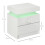 Homcom HOMCOM High Gloss Bedside Table with LED Light and 2 Drawers, White 2