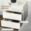 Homcom HOMCOM High Gloss Bedside Table with LED Light and 2 Drawers, White 5