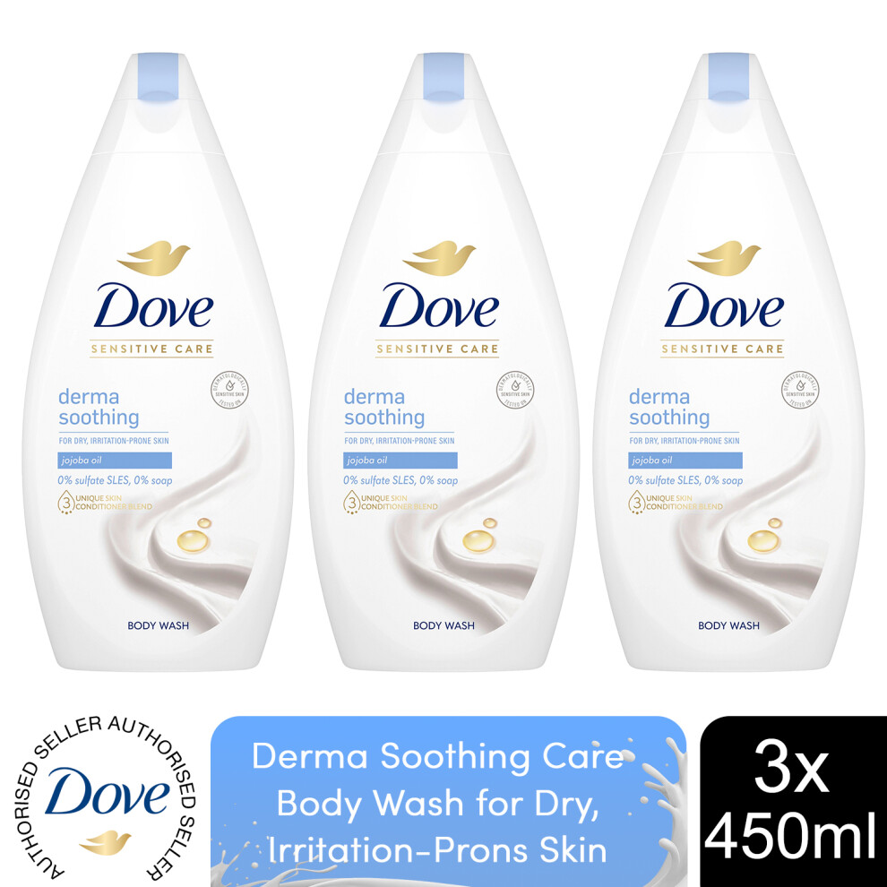 3 Pack Dove Soothing Care Ultra Gentle Cleansing Body Wash, 450ml