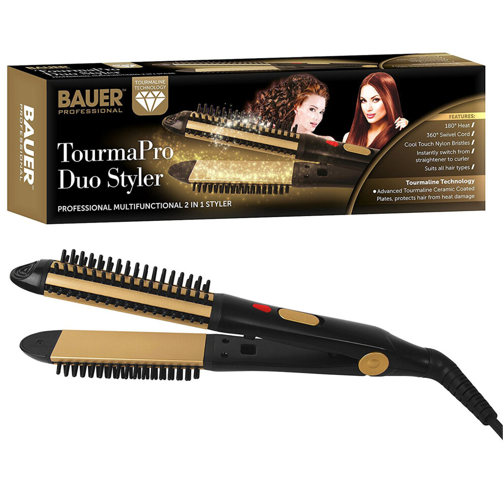 Margie Bauer Bauer Professional 2 In 1 Ceramic Hair Straightener Curler Curling Tong Styler