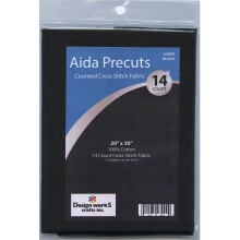 Design Works Gold Quality Aida 14 Count 20"X30"-Black DW3099