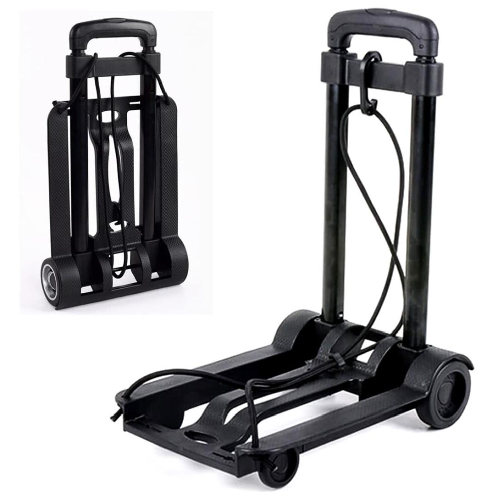 GEEZY Folding Hand Truck Trolley Lightweight Cart Shopping Luggage Wheels Handle Cord