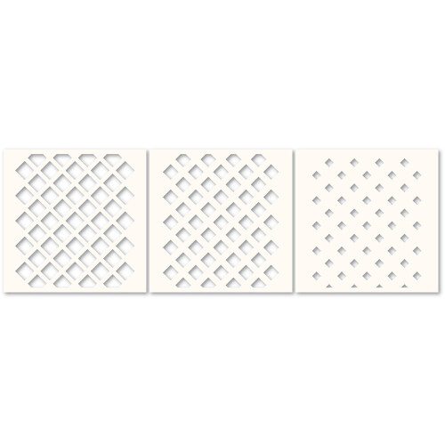 Poppystamps Stencil Set 6"X6" 3/Pkg-Deco Diamond PST104