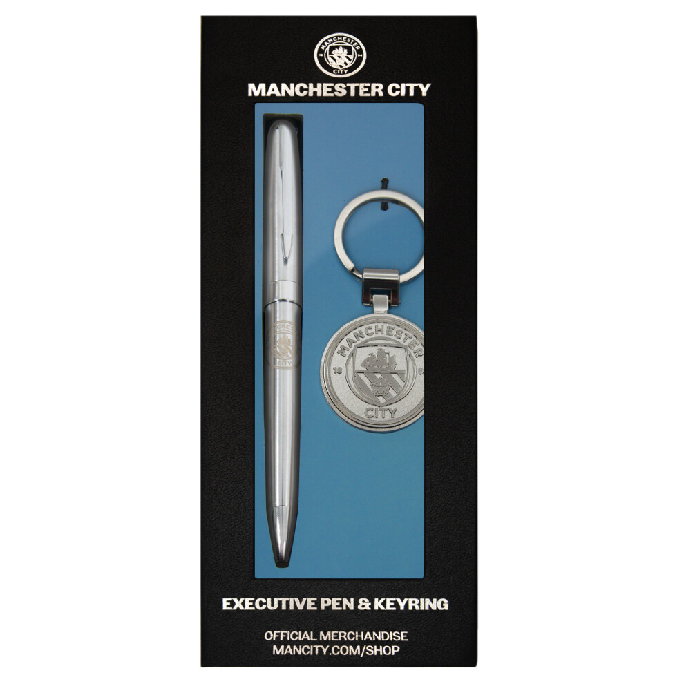 Manchester City FC Pen & Keyring Official Football Executive Gift Boxed