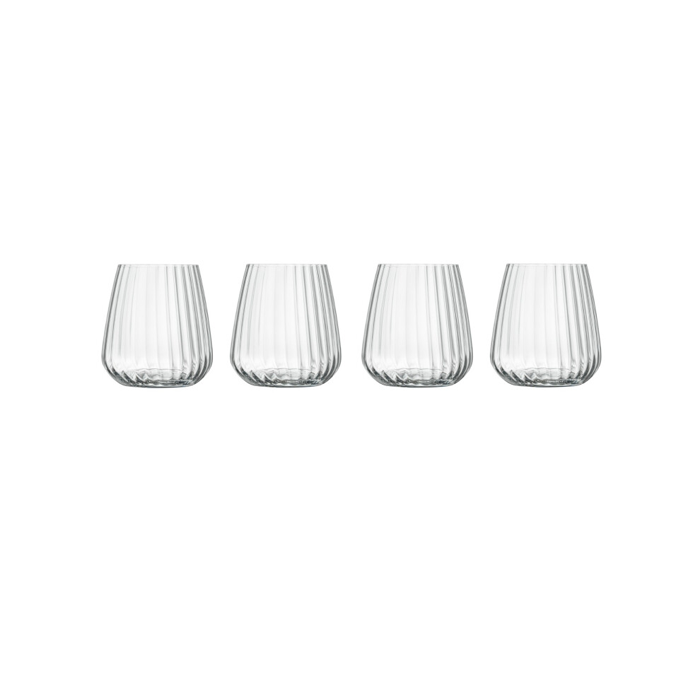 Luigi Bormioli Optica Stemless Glasses Set - Dishwasher Safe, 450 ml - Pack of 4