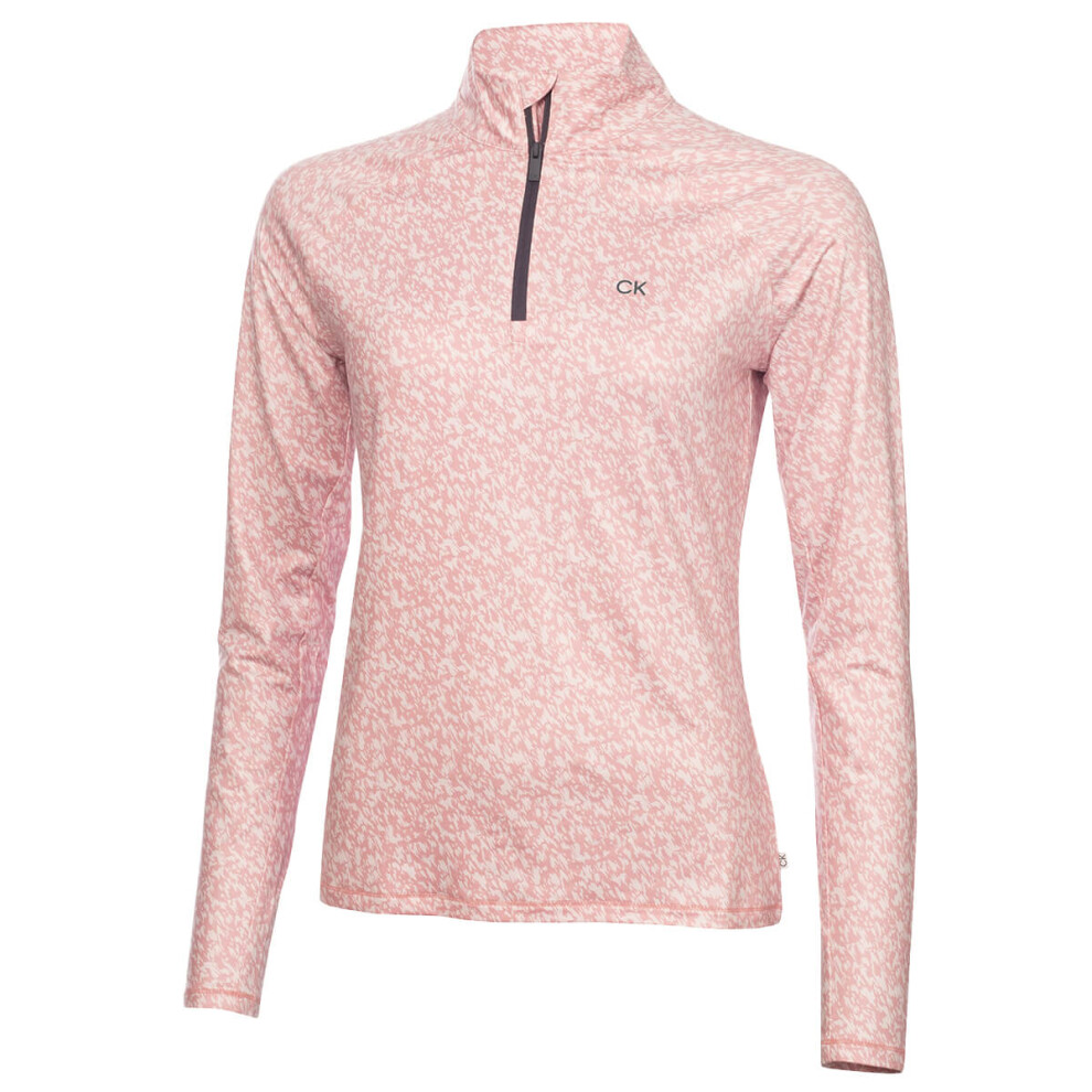 (XS, Ice Pink) Calvin Klein Womens 2022 Bolina 1/4 Zip Moisture Wicking Midlayer Sweater