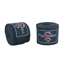 BOXING ELASTICATED STRETCH COTTON BLACK HAND WRAPS - 5M