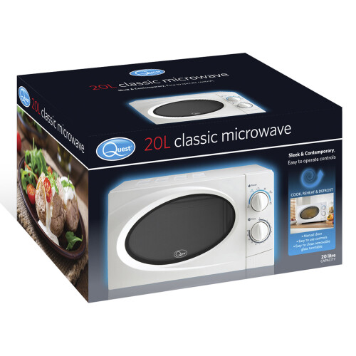 Quest Classic Dial Microwave Oven 6 Power Level Kitchen Appliance 700w White 2