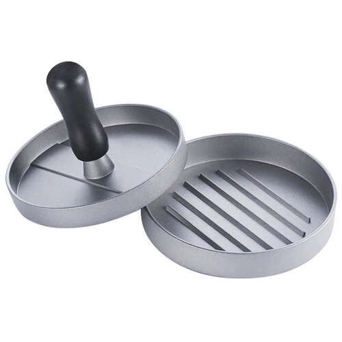 Intirilife Practical hamburger press Grey 11.5 cm diametergrilling camping home caterers