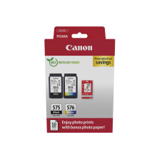 Canon PG-575 Black & CL-576 Colour Ink Cartridge Photo Paper Value Combo Pack - 5438C004