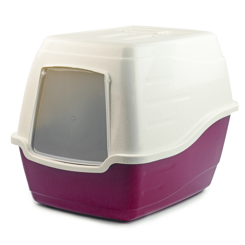 KCT Enclosed Hooded Large Cat Litter Box/Tray/Pet Loo -Burgundy