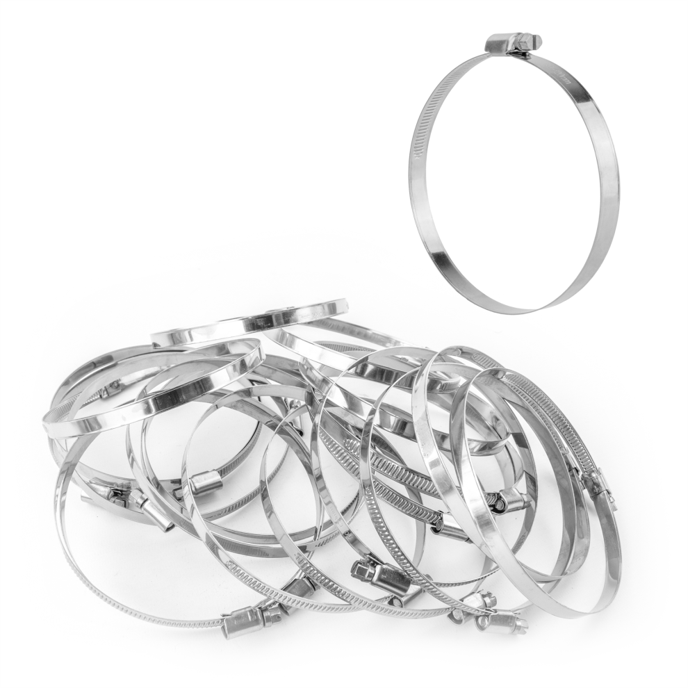 (Pack Of 20) Kct 90-120Mm Stainless Steel 304 Adjustable Clip Dish Washing Machine Hose Pipe Clamp 5060855635579