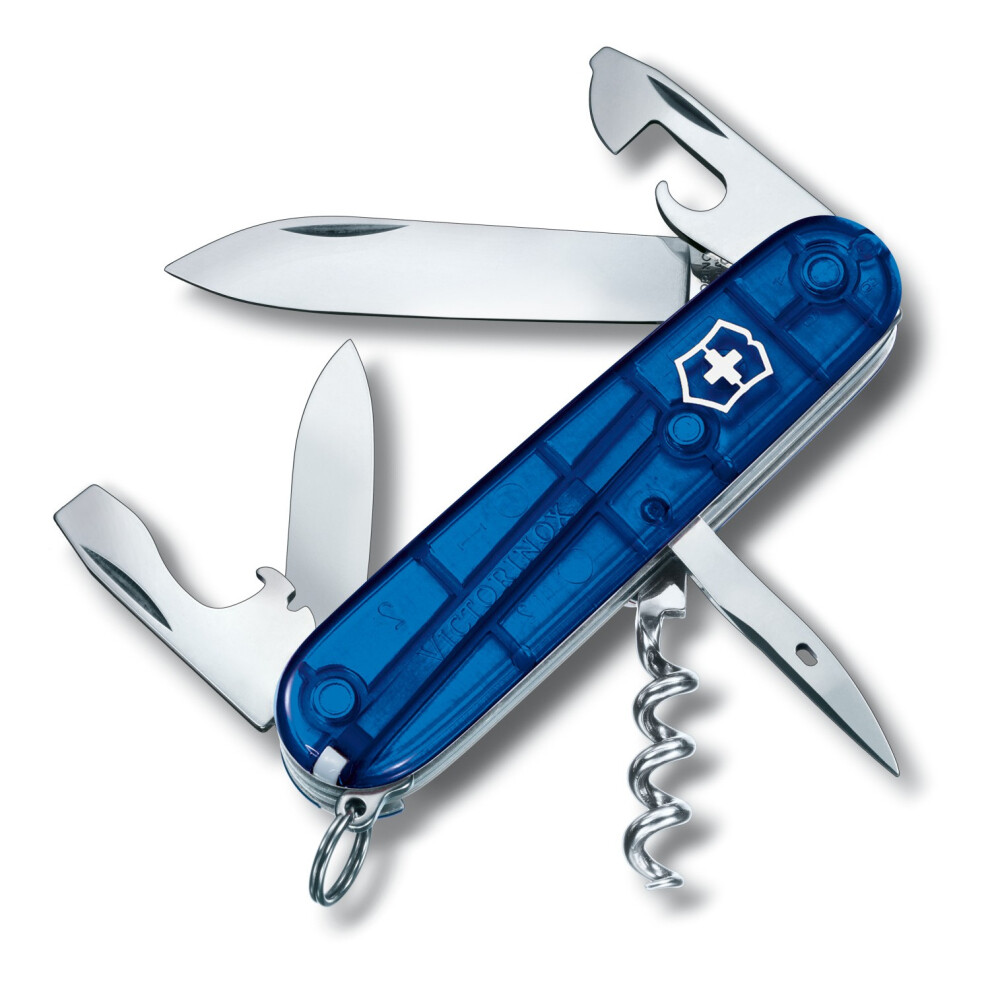 (Jelly Blue) Genuine Victorinox Spartan - 12 Feature Swiss Army Knife