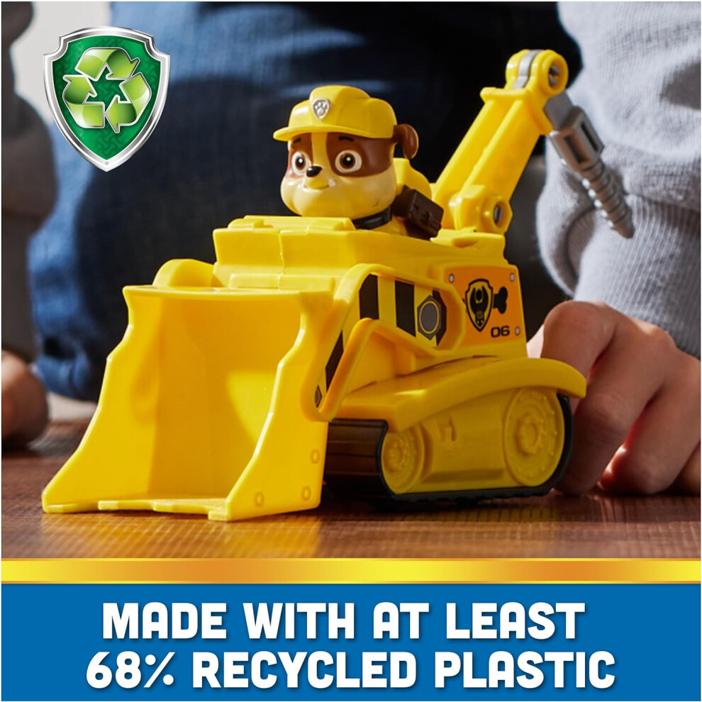 Paw Patrol, Rubble’s Bulldozer, Toy Vehicle with Collectible Action Figure, Sustainably Minded Kids’ Toys for Boys & Girls Aged 3 and Up - Image 5
